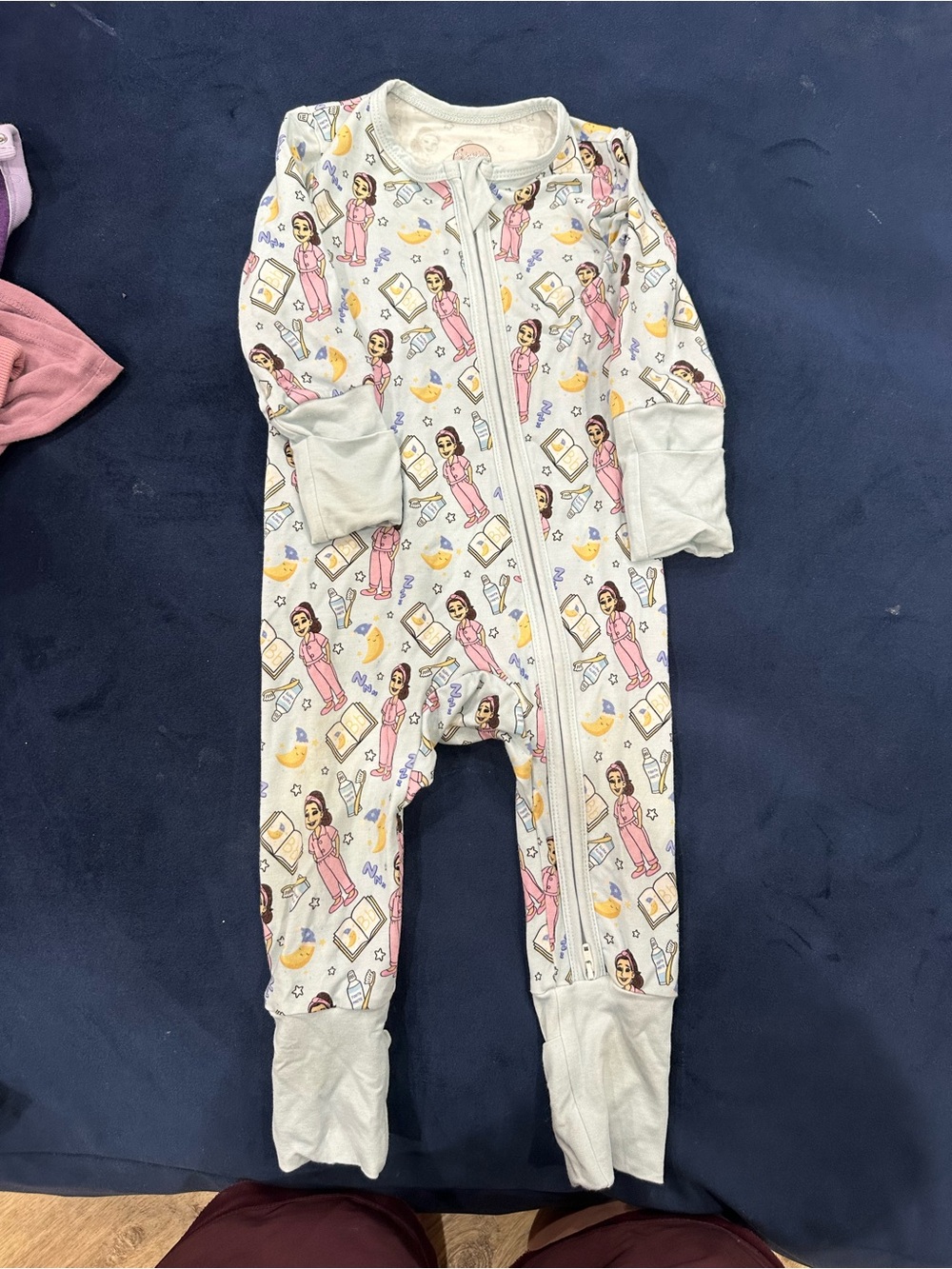 Cozy Pink Ms Rachel Zip-Front Footed One-Piece for Kids